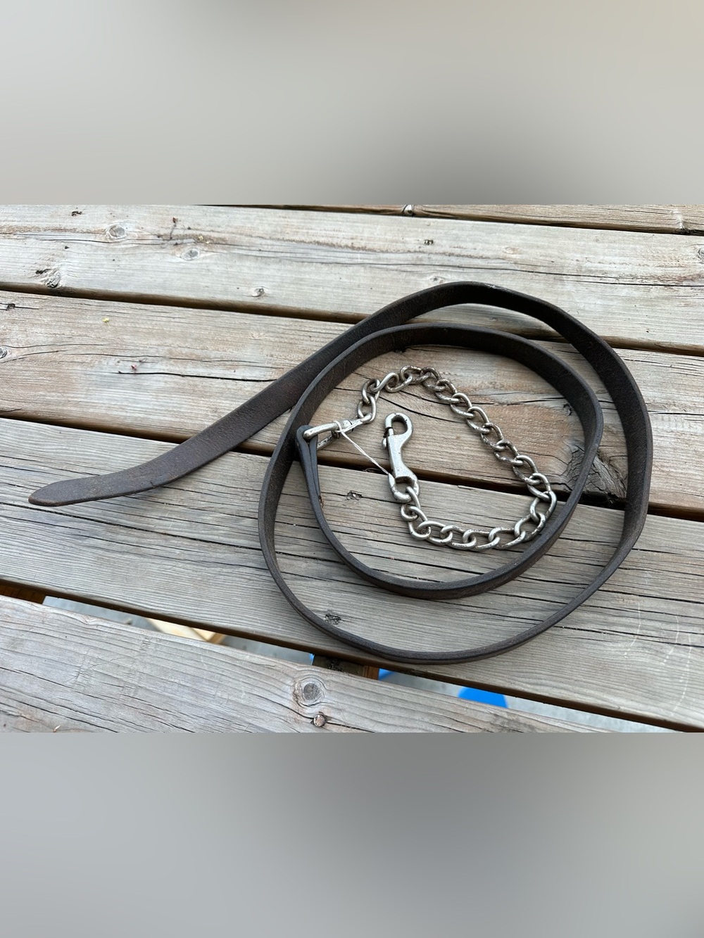 Horse Tack - Leather Lead with Chain